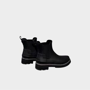 NWT Hunter Black Chelsea Rain Boots Chunky Lug Sole UK 5 US 7
